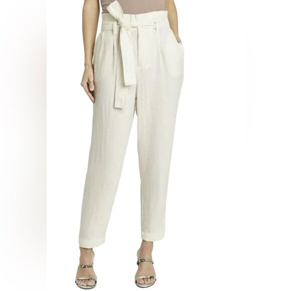 a new day Pants - A New Day Womens High Rise Paperbag Ankle Pants Cream Size Medium